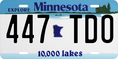 MN license plate 447TDO