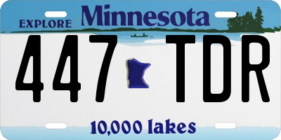 MN license plate 447TDR