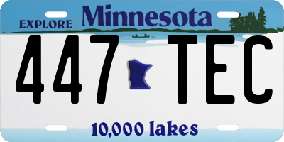 MN license plate 447TEC