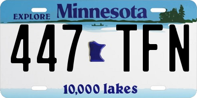 MN license plate 447TFN