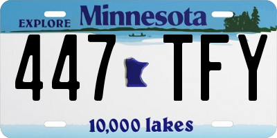 MN license plate 447TFY