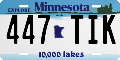 MN license plate 447TIK