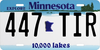 MN license plate 447TIR