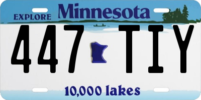 MN license plate 447TIY