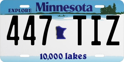 MN license plate 447TIZ