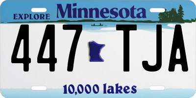 MN license plate 447TJA