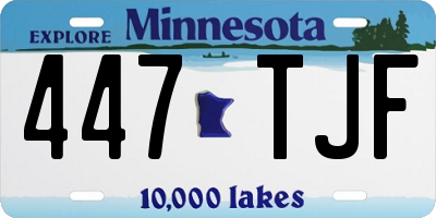 MN license plate 447TJF