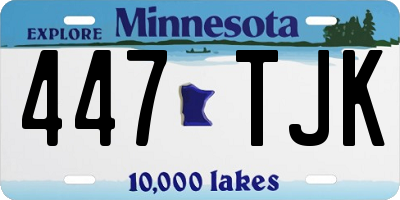 MN license plate 447TJK