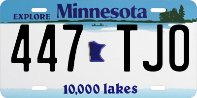 MN license plate 447TJO