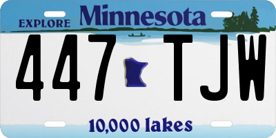 MN license plate 447TJW
