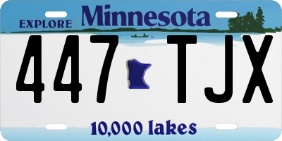 MN license plate 447TJX