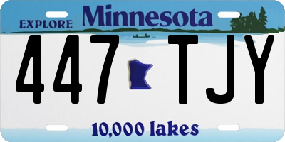 MN license plate 447TJY