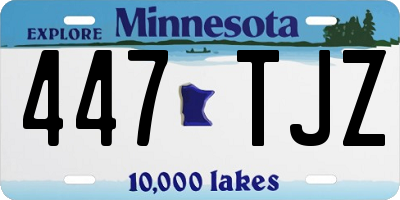 MN license plate 447TJZ