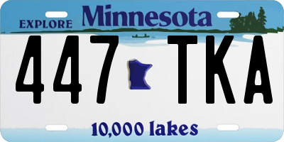 MN license plate 447TKA
