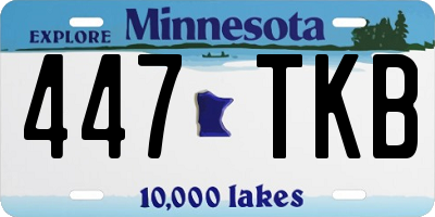 MN license plate 447TKB