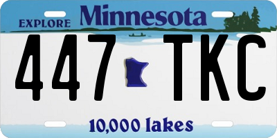 MN license plate 447TKC