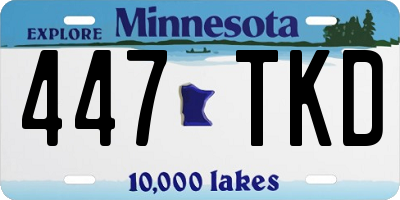 MN license plate 447TKD