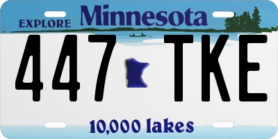 MN license plate 447TKE