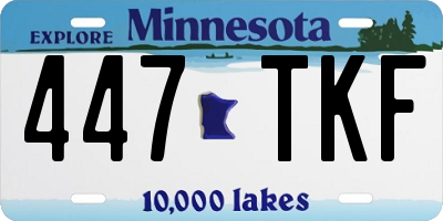 MN license plate 447TKF