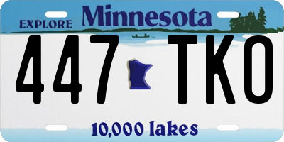 MN license plate 447TKO