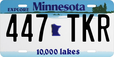 MN license plate 447TKR