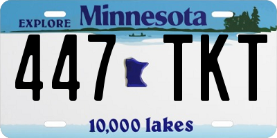 MN license plate 447TKT