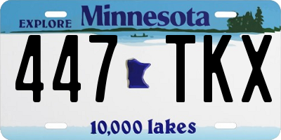 MN license plate 447TKX