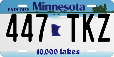 MN license plate 447TKZ