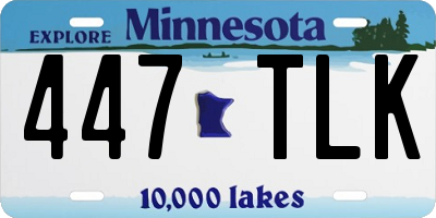MN license plate 447TLK