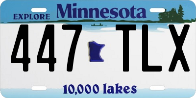 MN license plate 447TLX
