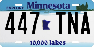 MN license plate 447TNA