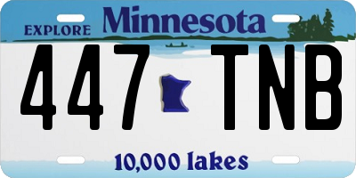 MN license plate 447TNB