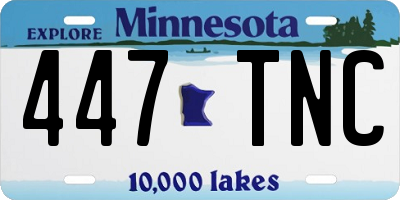 MN license plate 447TNC