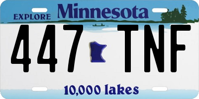 MN license plate 447TNF