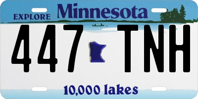 MN license plate 447TNH