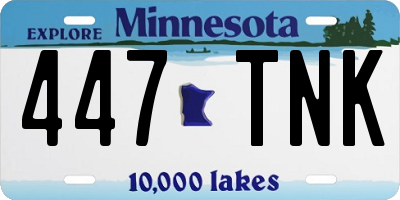 MN license plate 447TNK