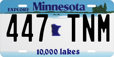MN license plate 447TNM