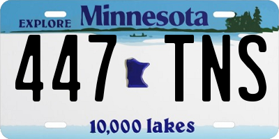 MN license plate 447TNS