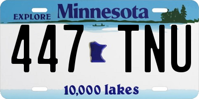 MN license plate 447TNU