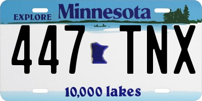 MN license plate 447TNX