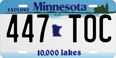 MN license plate 447TOC