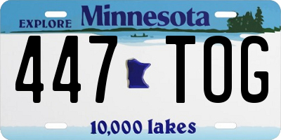 MN license plate 447TOG