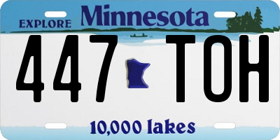 MN license plate 447TOH
