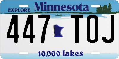 MN license plate 447TOJ
