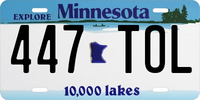 MN license plate 447TOL
