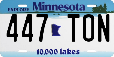 MN license plate 447TON