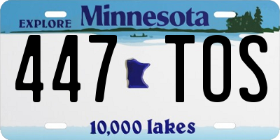 MN license plate 447TOS