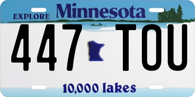MN license plate 447TOU