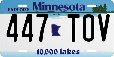 MN license plate 447TOV