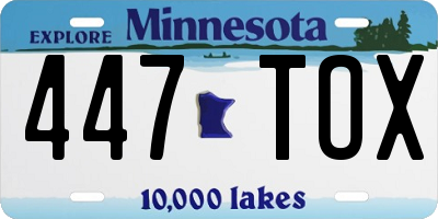 MN license plate 447TOX